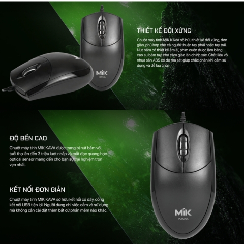 Chuột Máy Tính Văn Phòng Có Dây MIK KAVA
