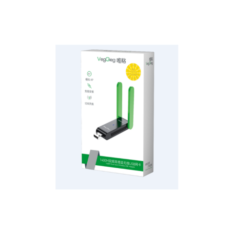 Bộ Thu Wifi Cổng USB 2 Râu 1400MB Veggieg VK1400