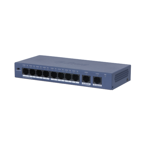 Switch PoE 8 port (Hỗ trợ 2 cổng mạng uplink) DH-S3010-8ET2ET-60