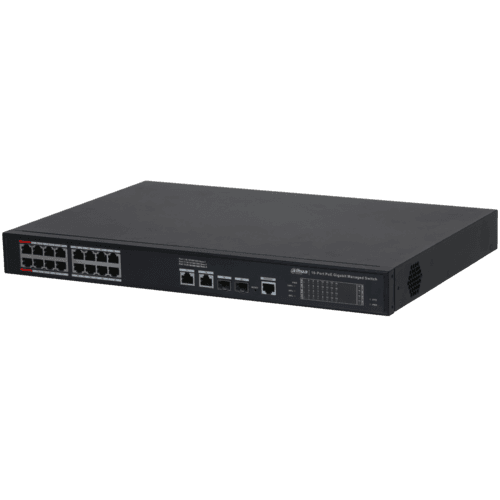 Switch 20 port với 16 port PoE All-Gigabit Layer 2 managed DH-S4220-16GT-240