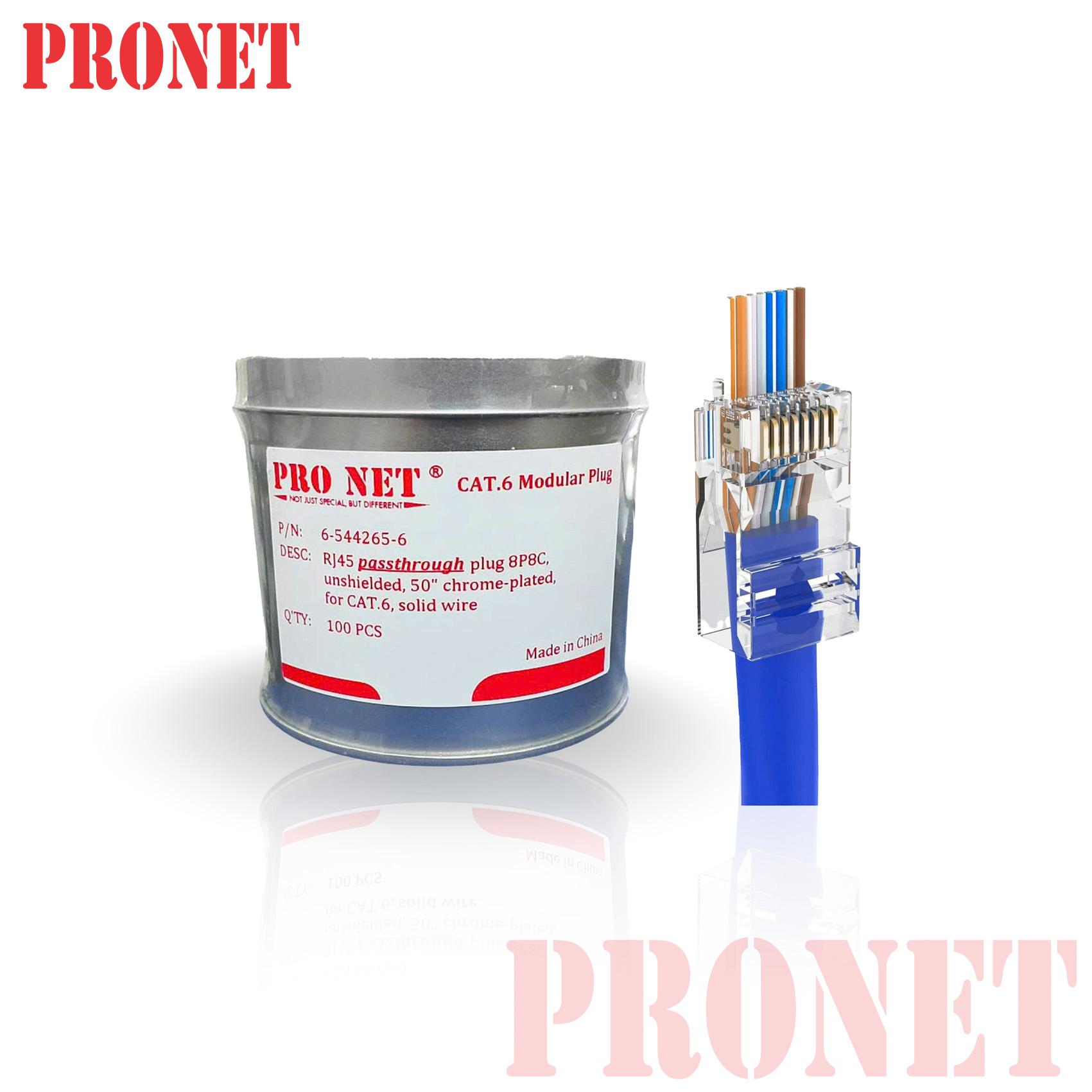 Đầu mạng RJ45 xuyên thấu Cat5e mạ Crom PRONET