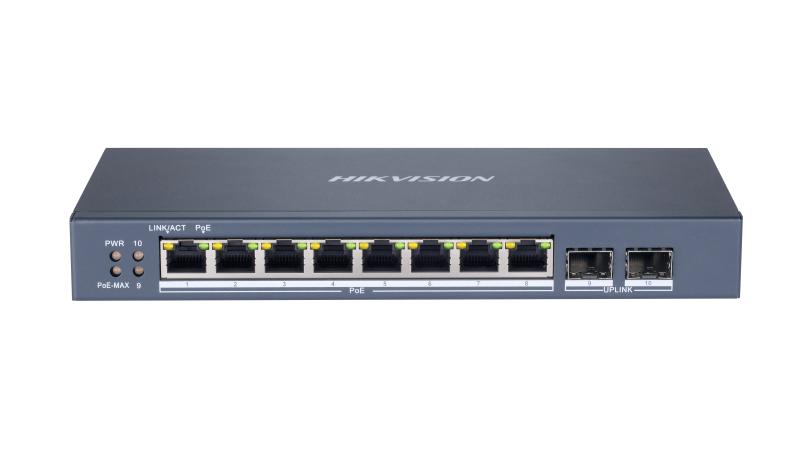 Switch mạng thông minh 8 cổng PoE Gigabit, DS-3E1510P-SI