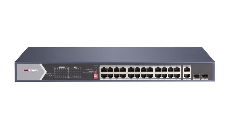 Switch mạng 24 cổng PoE, hỗ trợ HiPOE, DS-3E0528HP-E