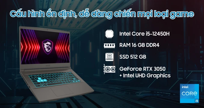 Laptop MSI Gaming Thin 15 B12UC-1416VN V2