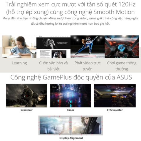 Màn Hình 27 Inch Asus VY279HGR Full HD IPS 120Hz Bảo Vệ Mắt