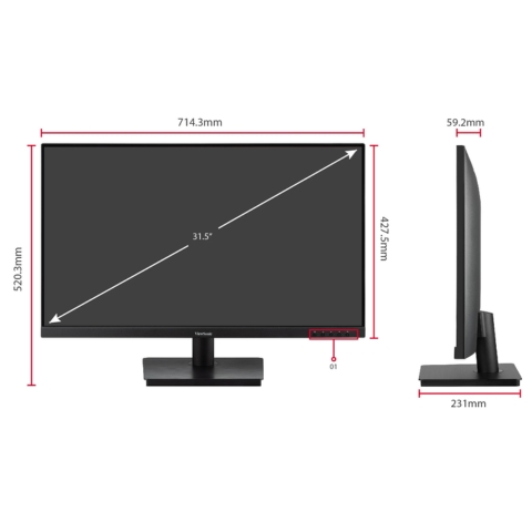 Màn Hình 32 Inch ViewSonic VA3209-2K-MHD IPS 2K 75Hz HDR10