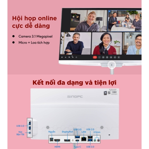 Máy Tính All In One SingPC M22Vi382-W Core i3-10100