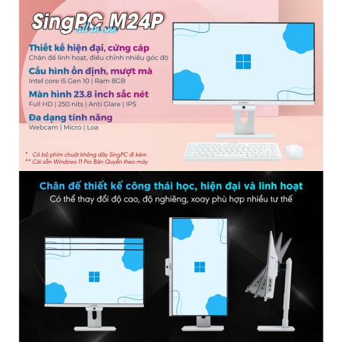 Máy Tính All In One SingPC M24Pi582-W Core i5-10400