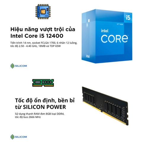 Máy Tính Để Bàn SingPC Hi51282S0-W Core i5 12400