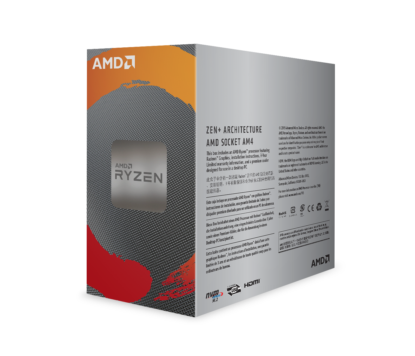 Bộ vi xử lý AMD Ryzen 3 3200G / 3.6GHz Boost 4.0GHz / 4 nhân 4 luồng / 4MB / AM4