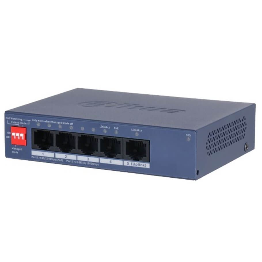 Switch PoE Cloud 5 port với 4 port PoE DH-CS4005-4ET1GT-36