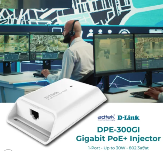 Bộ cấp nguồn D-Link Access Point 1 cổng PoE+ Gigabit DPE-300GI