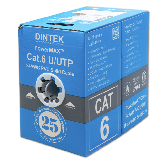 Cáp mạng DINTEK PowerMAX Cat.6 UTP 24AWG