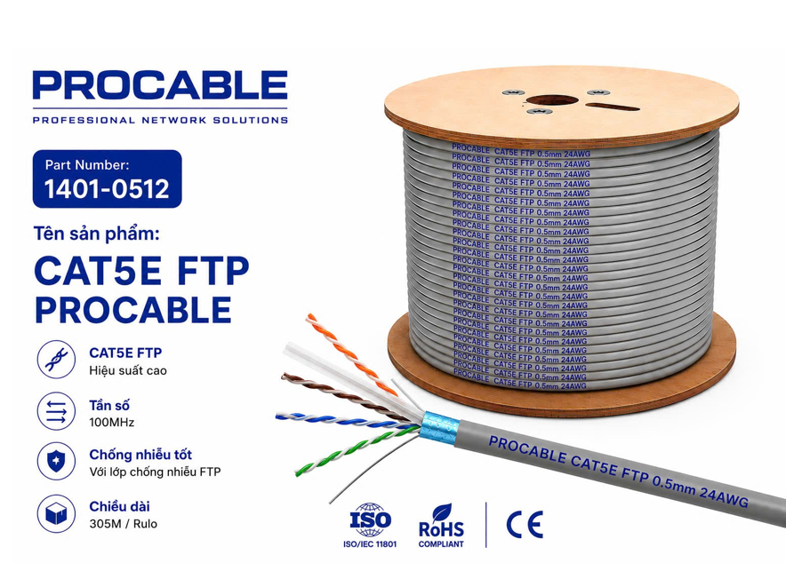 Cáp mạng ProCable Cat5e FTP 1401-0512