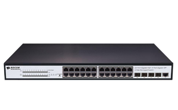 Thiết bị chuyển mạch Switch Managed L3-lite PoE+ BDCOM S2500-24P4S