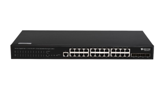 Thiết bị chuyển mạch Switch Managed L3-lite PoE+ BDCOM S2900-24P4Xv1