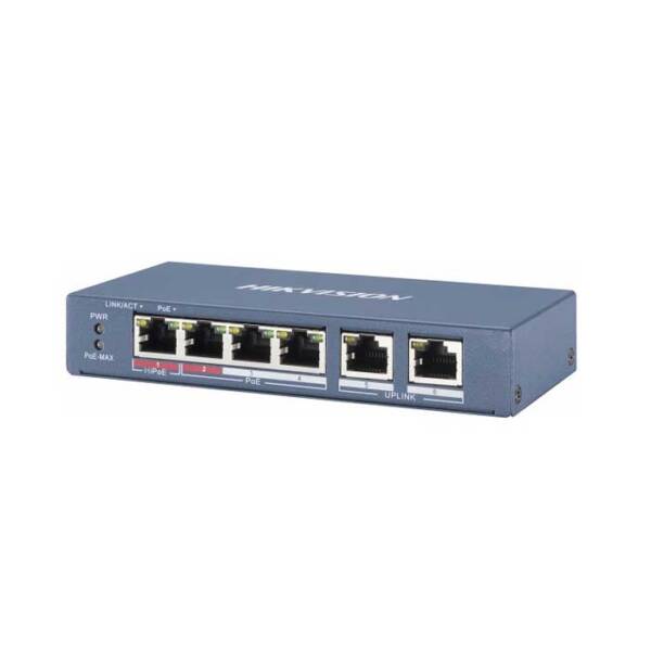 Switch Mạng PoE Hikvision DS-3E0106P-E/M 4 Cổng