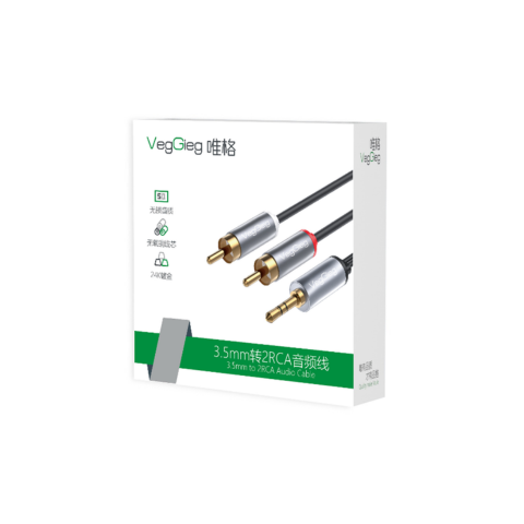 Cáp Loa 3.5mm ra 2 bông sen (RCA) Veggieg 10m V-A604