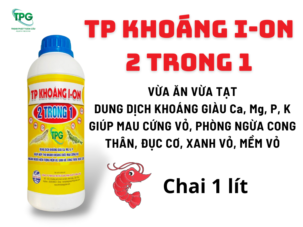 KHOÁNG ION- Khoáng sữa siêu đậm đặc cho tôm. Khoáng hữu cơ chelate, hấp thu dễ dàng, nhanh chóng