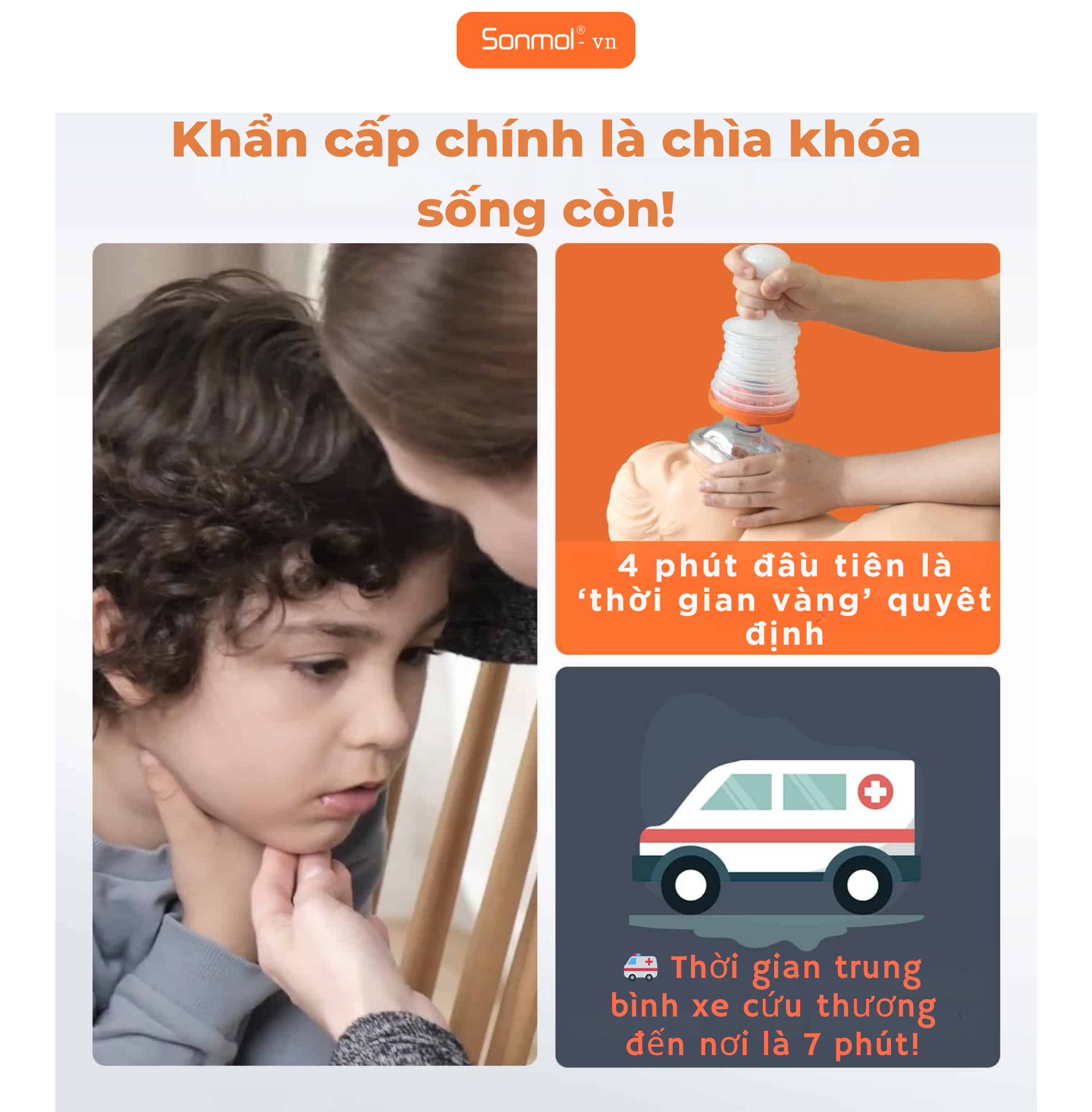 Dụng cụ sơ cứu hóc dị vật Sonmol Model CPR - thủ công | Bảo hành 12 tháng - Lỗi 1 đổi 1