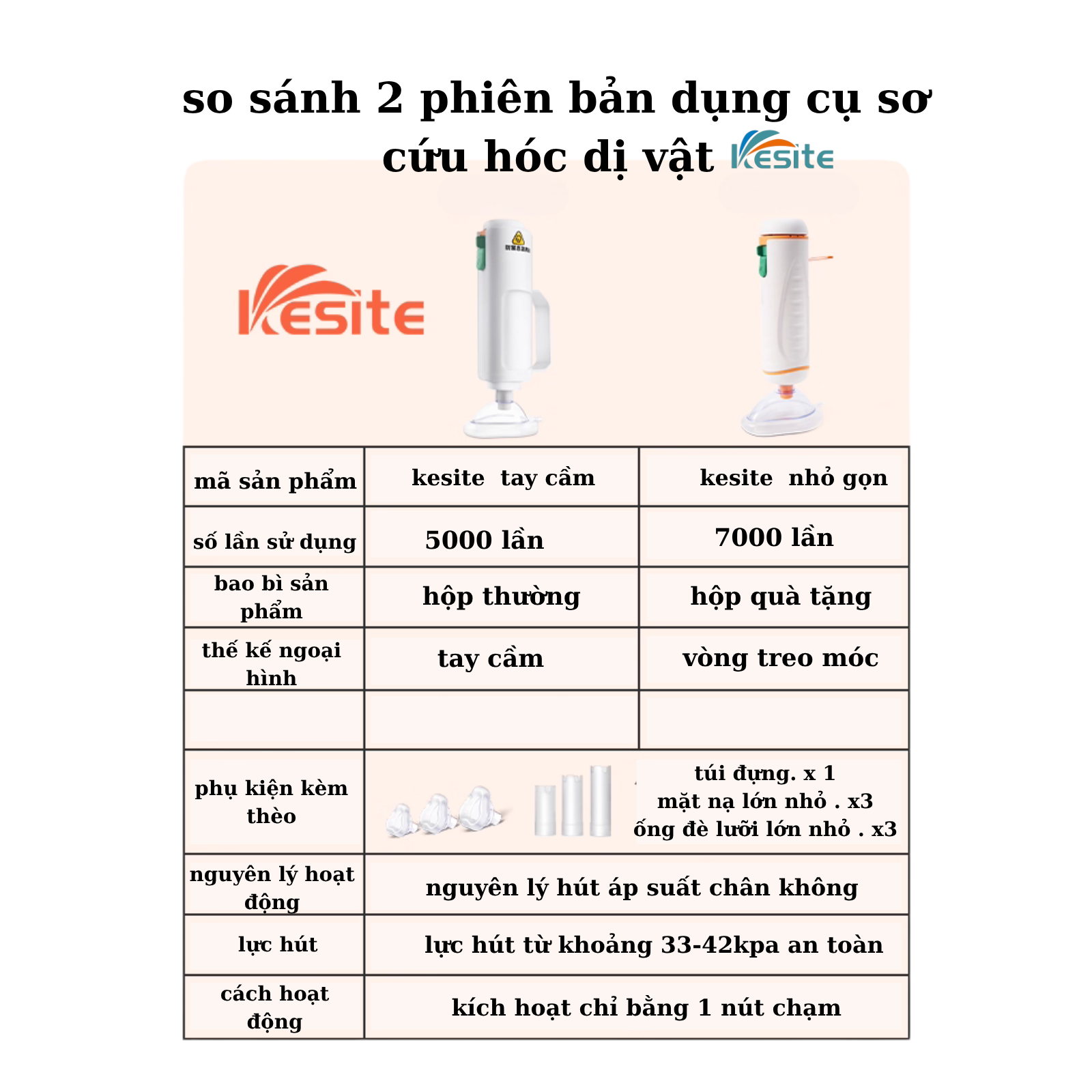 Thiết bị sơ cứu hóc dị vật Kestie | Model: Type I chính hãng bảo hành 12 tháng