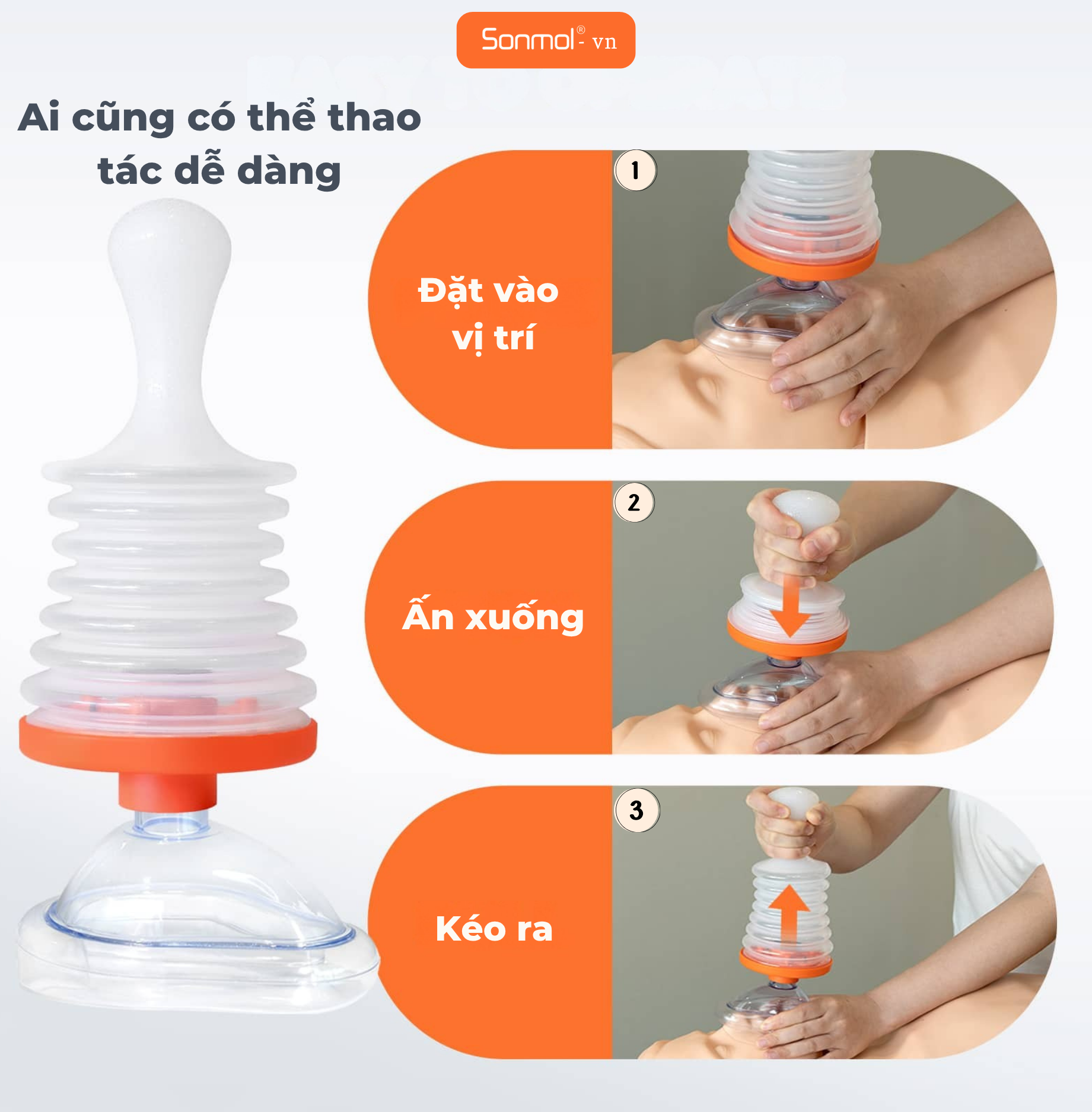 Dụng cụ sơ cứu hóc dị vật Sonmol Model CPR - thủ công | Bảo hành 12 tháng - Lỗi 1 đổi 1