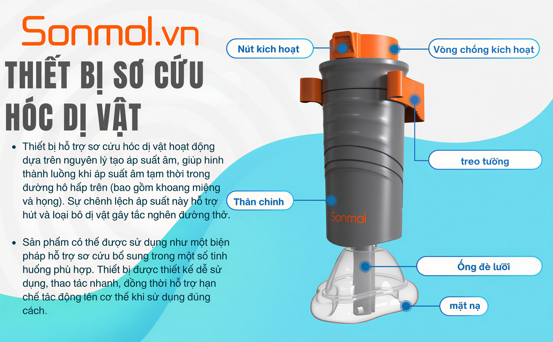 Dụng Cụ Hỗ Trợ Sơ Cứu Hóc Dị Vật Sonmol MFAC-08VC sản phẩm chính hãng