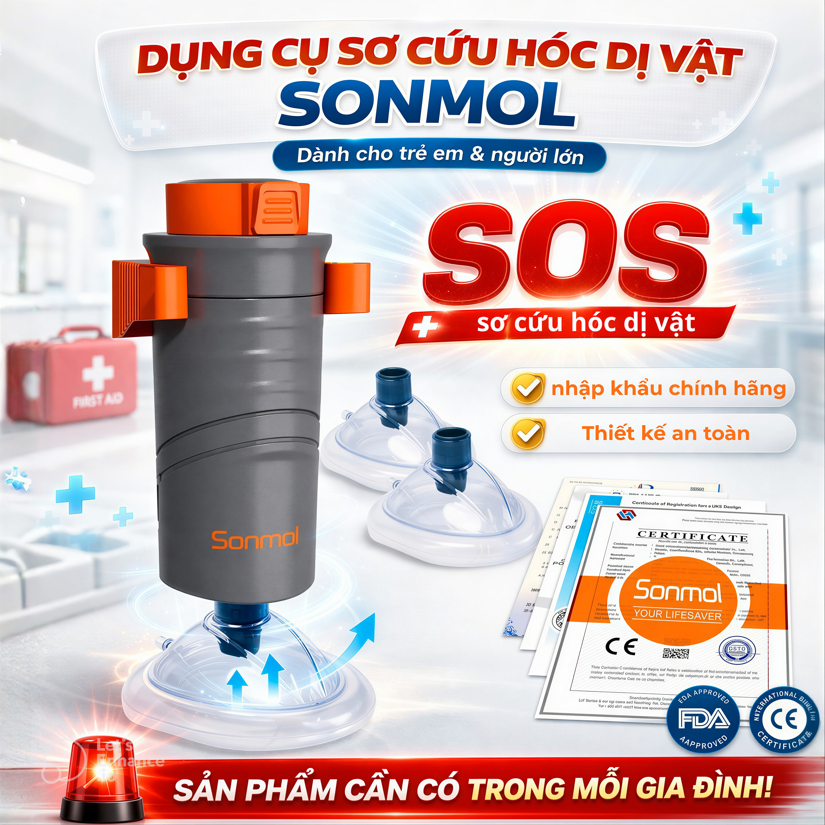 Dụng Cụ Hỗ Trợ Sơ Cứu Hóc Dị Vật Sonmol MFAC-08VC sản phẩm chính hãng