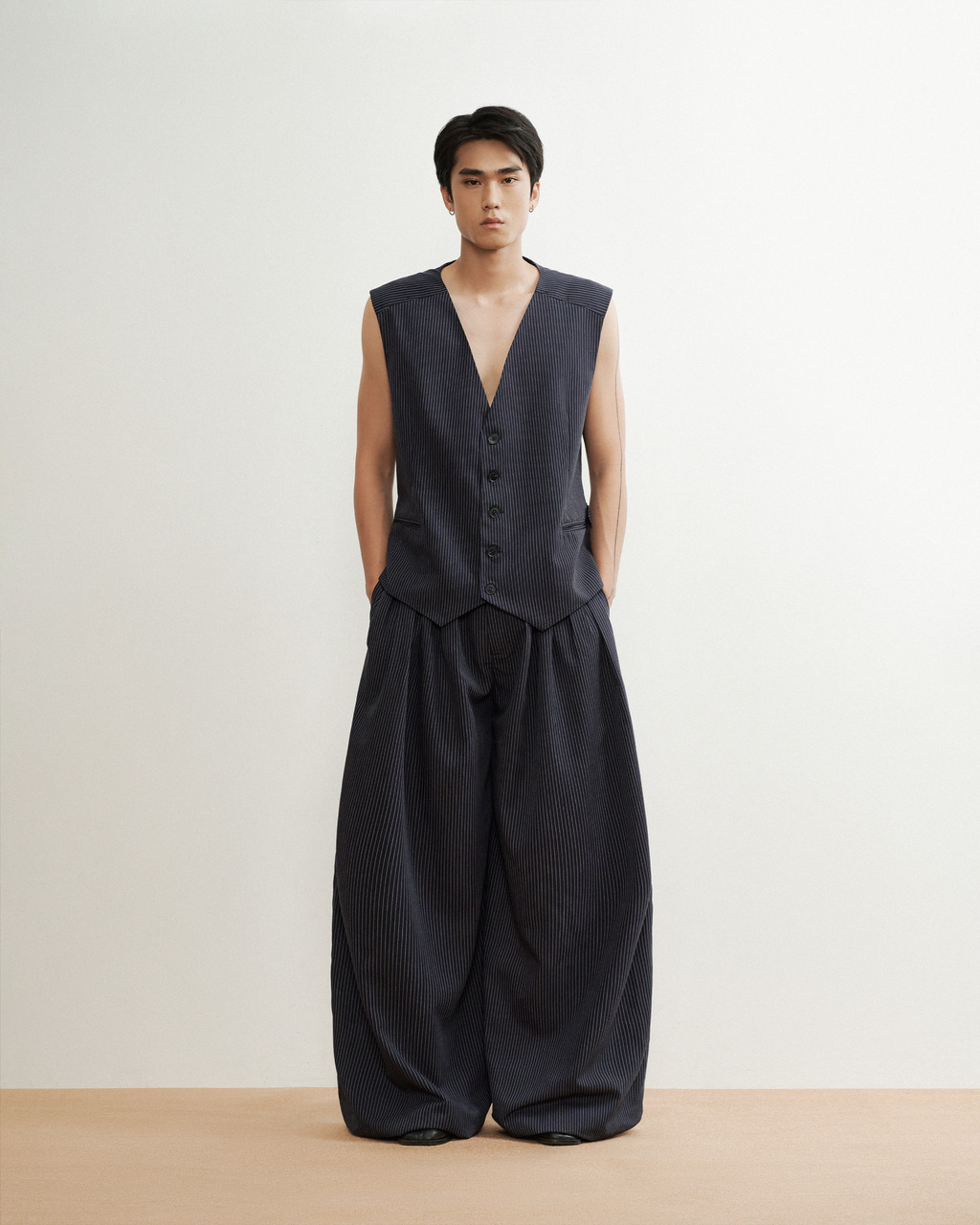 Daiwa Gilet Navy Stripe