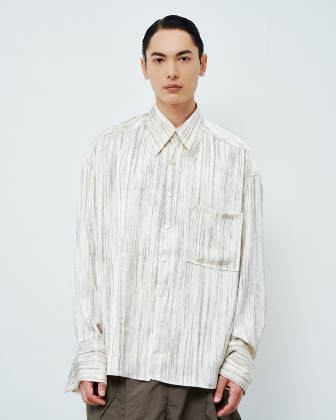 Tie-dye Satin Shirt White