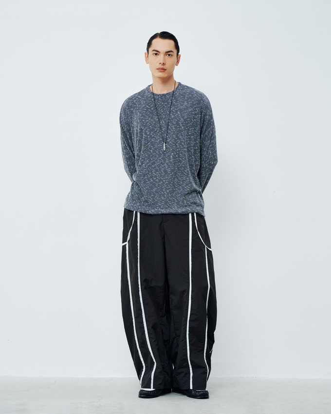 Raw Edge Pants Black