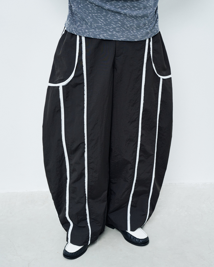 Raw Edge Pants Black
