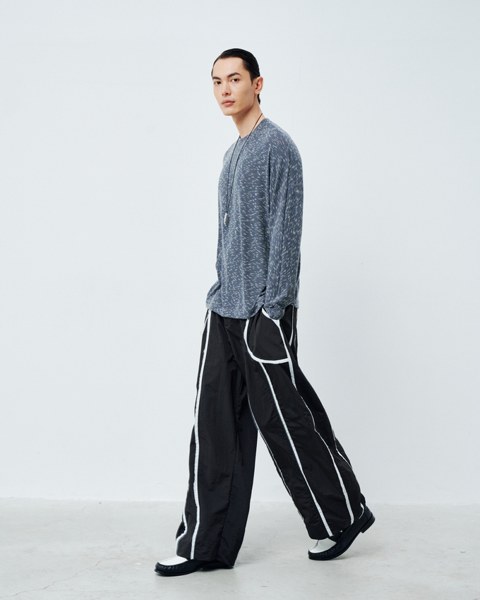 Raw Edge Pants Black