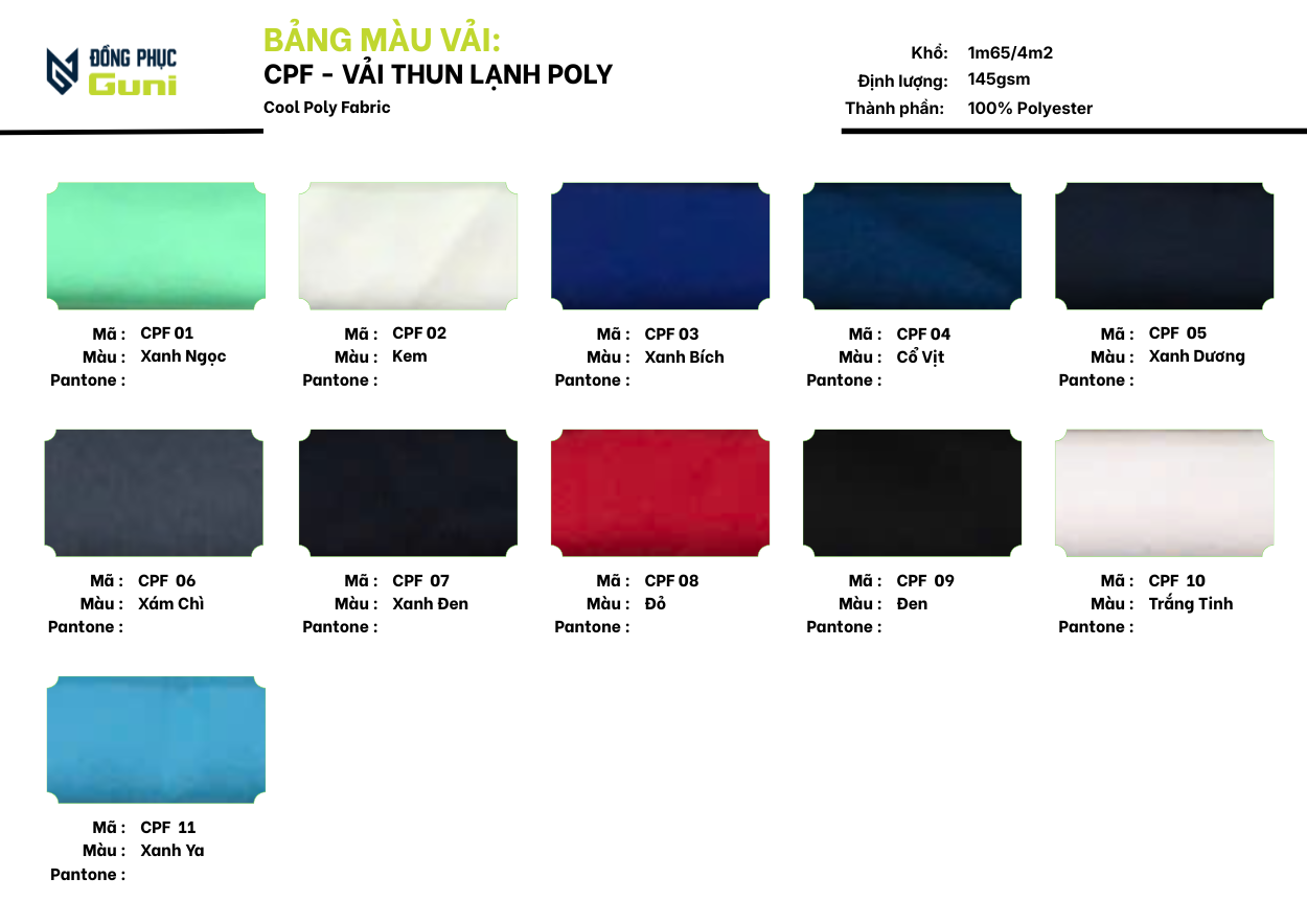 Áo Polo Guni Basic CPF 05 Xanh Dương