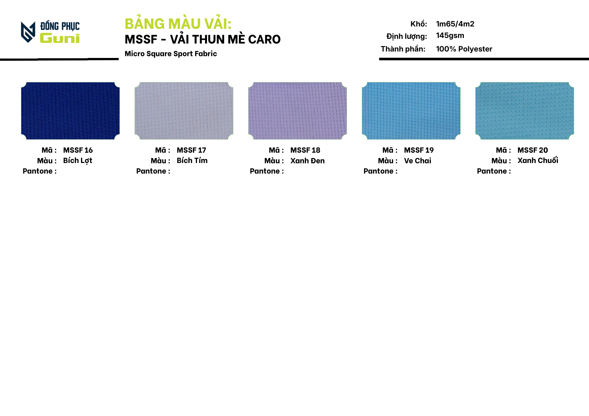 Vải Thun Mè Caro Nhỏ - Micro Square Sport Fabric - MSSF