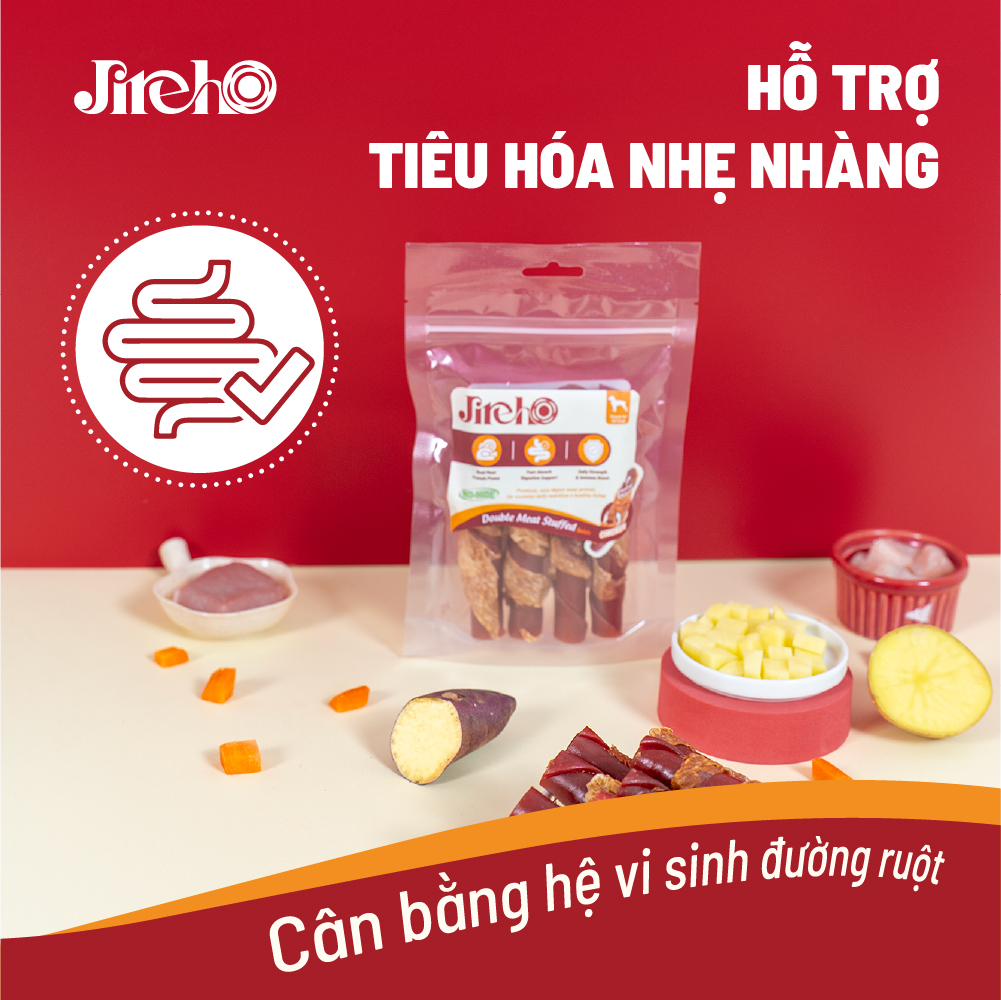 Que xoắn nhân thịt heo quấn gà