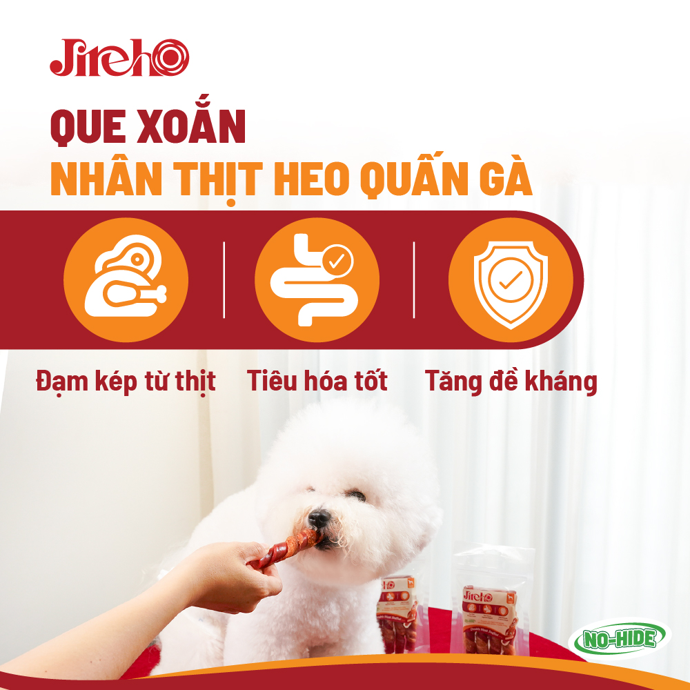 Que xoắn nhân thịt heo quấn gà