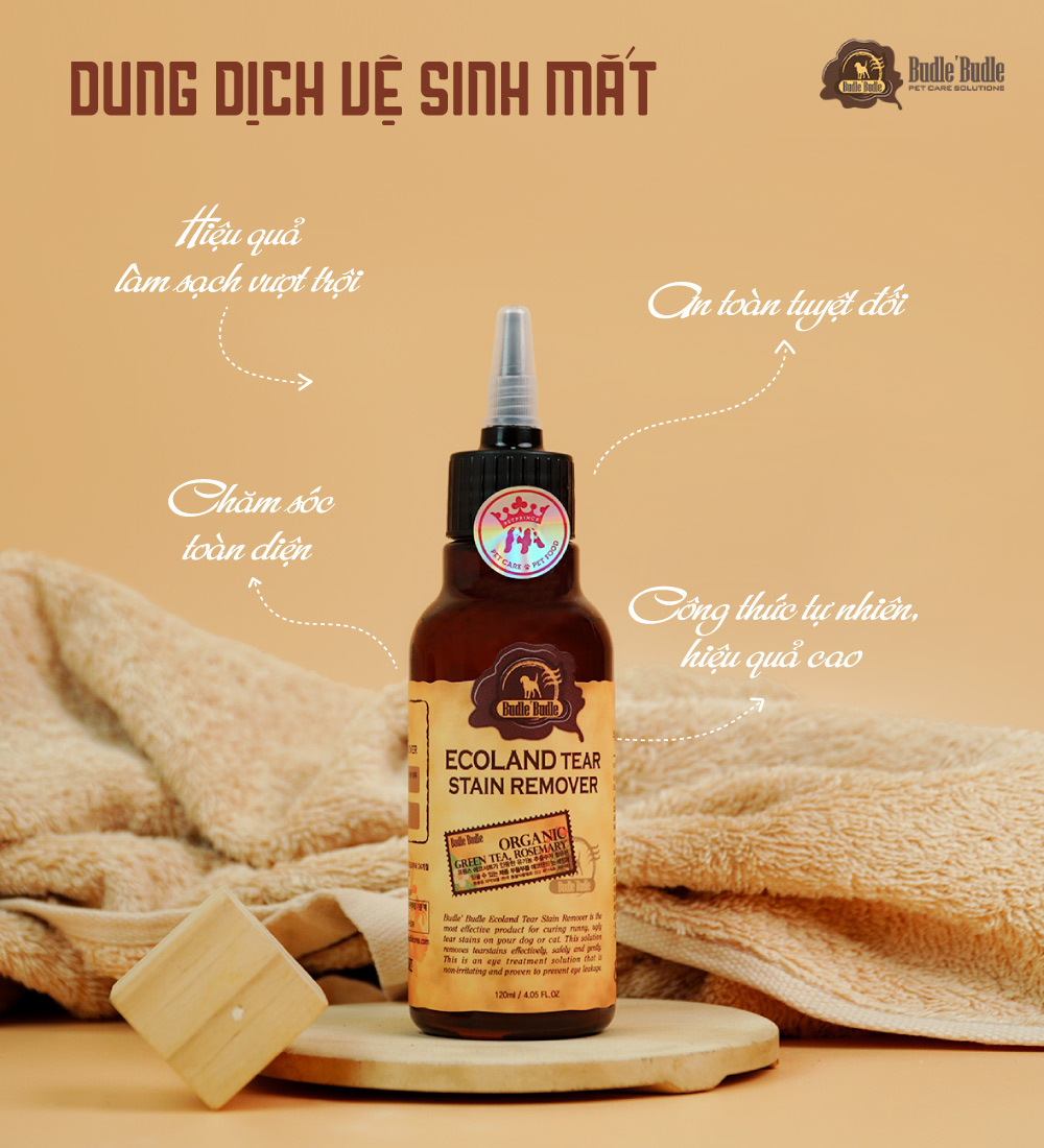 Dung dịch vệ sinh mắt cho chó Budle'Budle