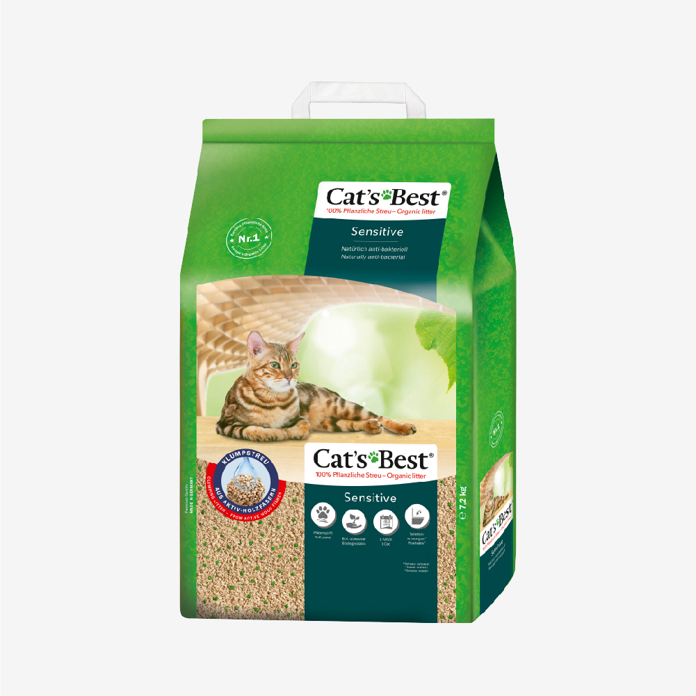 Cát vệ sinh hữu cơ vón cục siêu thấm hút và kháng khuẩn Cat's Best Sensitive