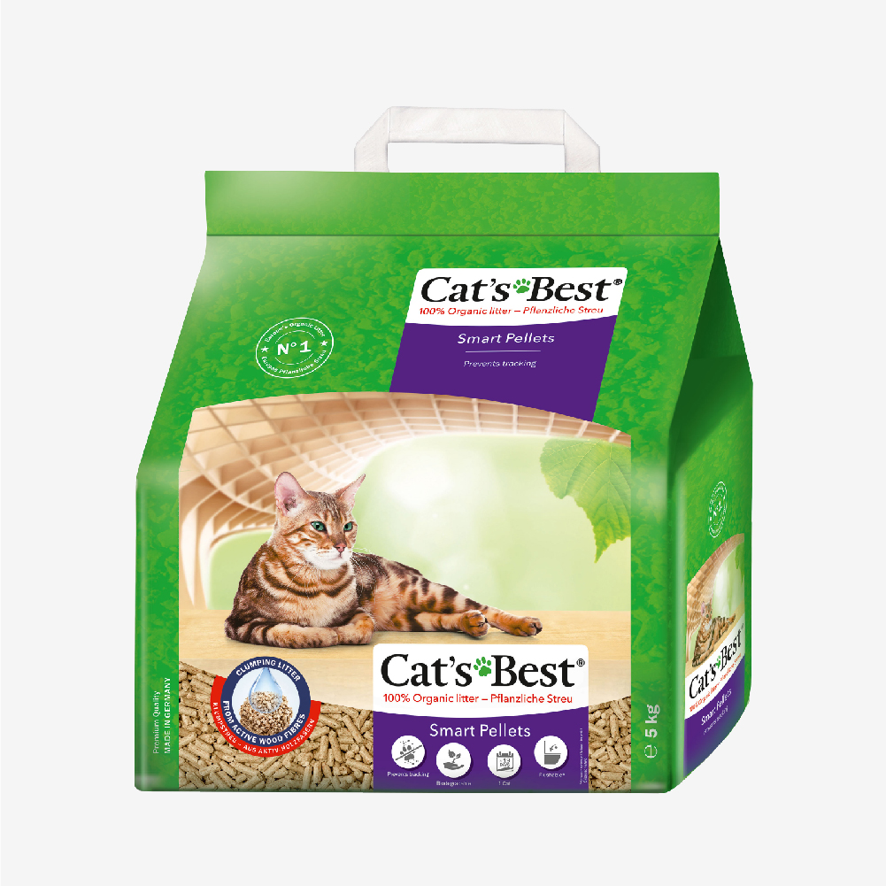 Cát vệ sinh hữu cơ vón cục cho mèo lông dài Cat’s Best Smart Pellets