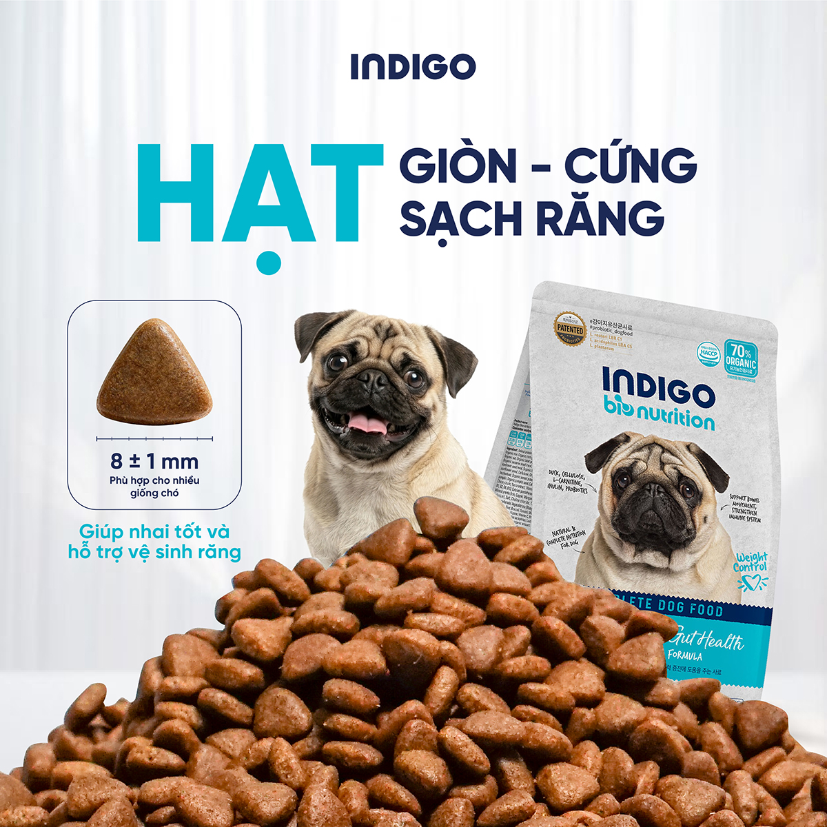 Thức ăn dinh dưỡng chức năng cho chó kiểm soát cân nặng và tăng cường sức khỏe tiêu hóa