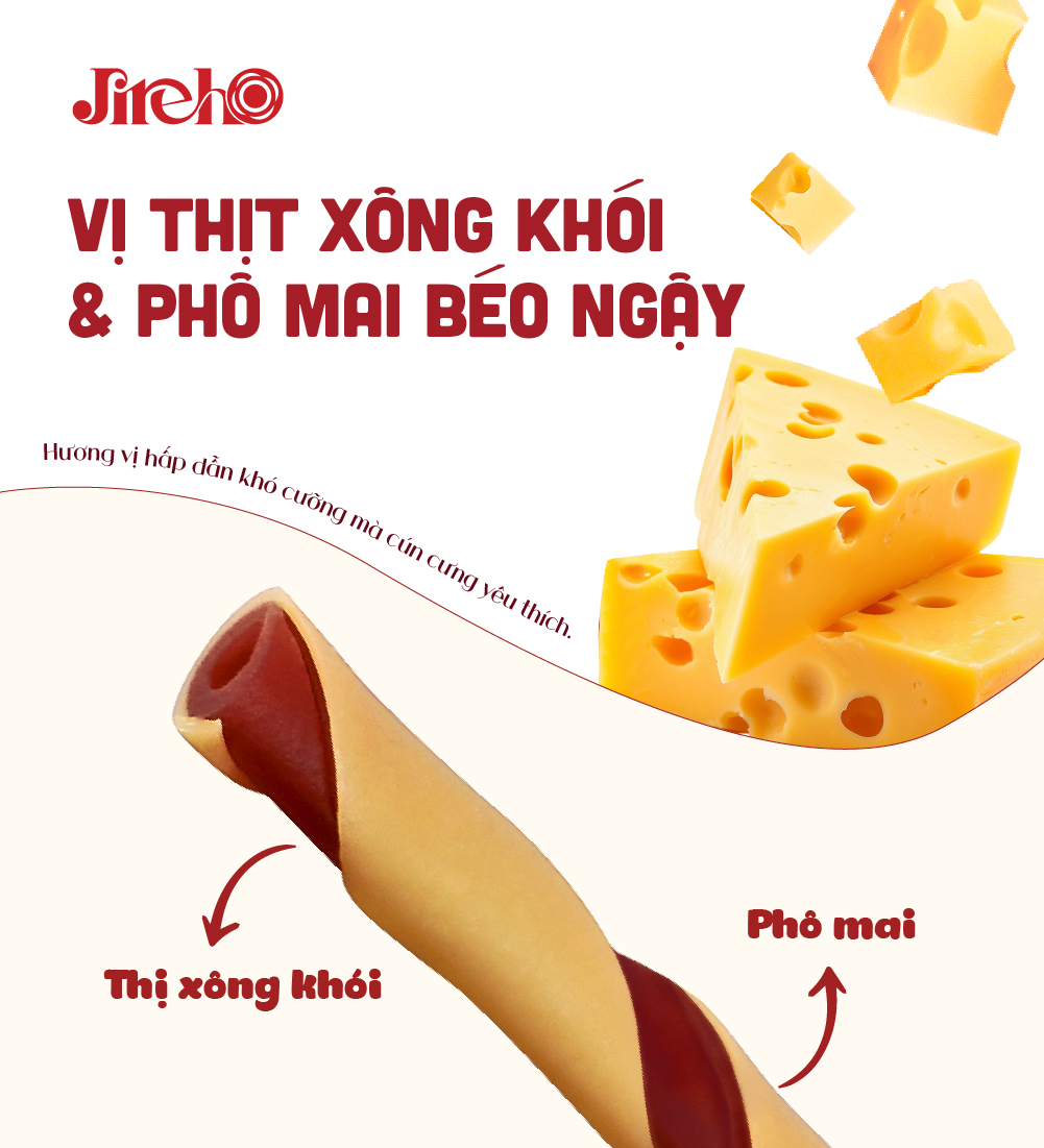 Que xoắn hương Thịt xông khói & Phô mai