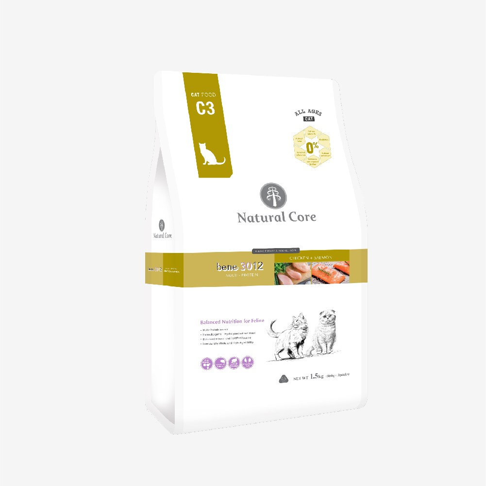 Thức ăn cho mèo Thịt gà & Cá hồi Bene 3012