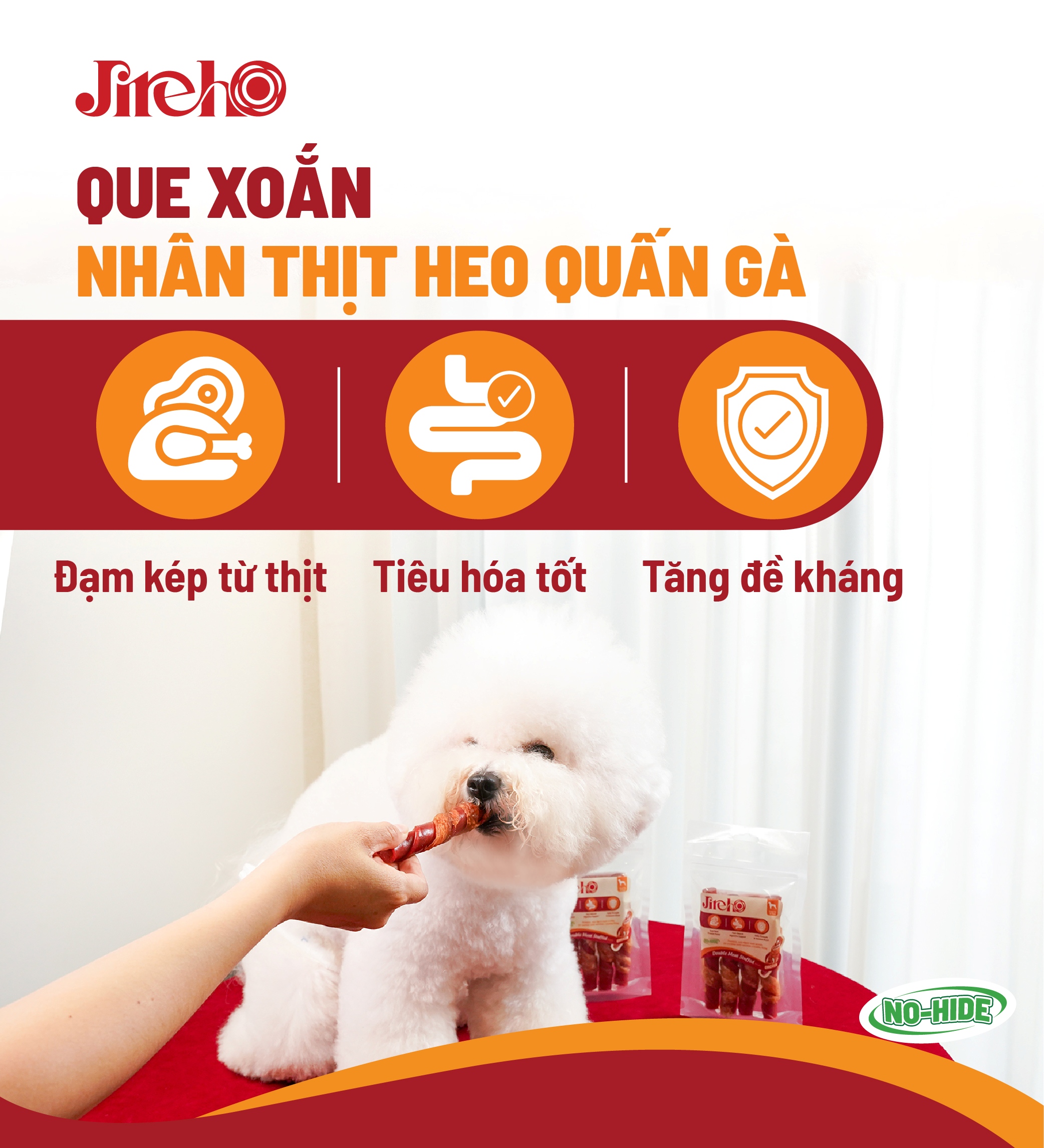 Que xoắn nhân thịt heo quấn gà