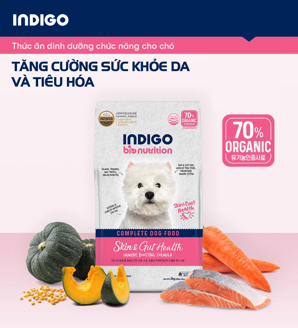 Thức ăn dinh dưỡng chức năng cho chó tăng cường sức khỏe da và tiêu hóa