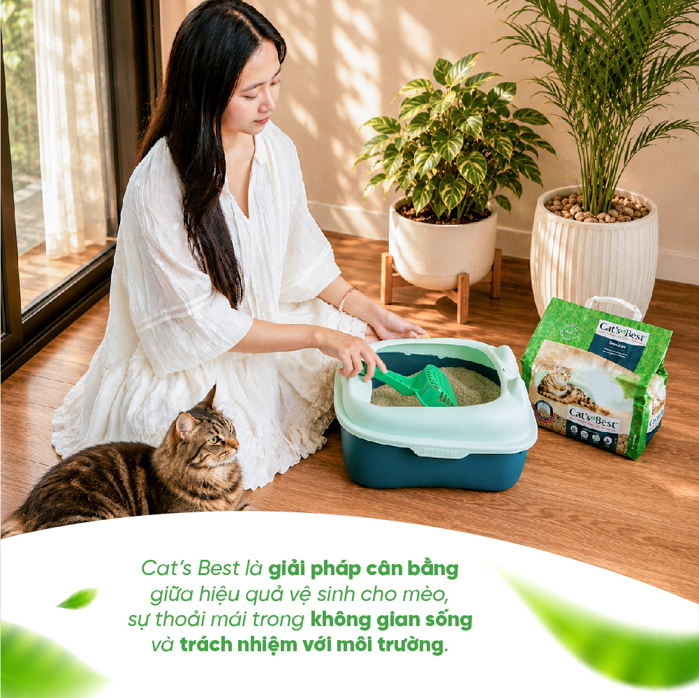 Cát vệ sinh hữu cơ vón cục siêu thấm hút và kháng khuẩn Cat's Best Sensitive