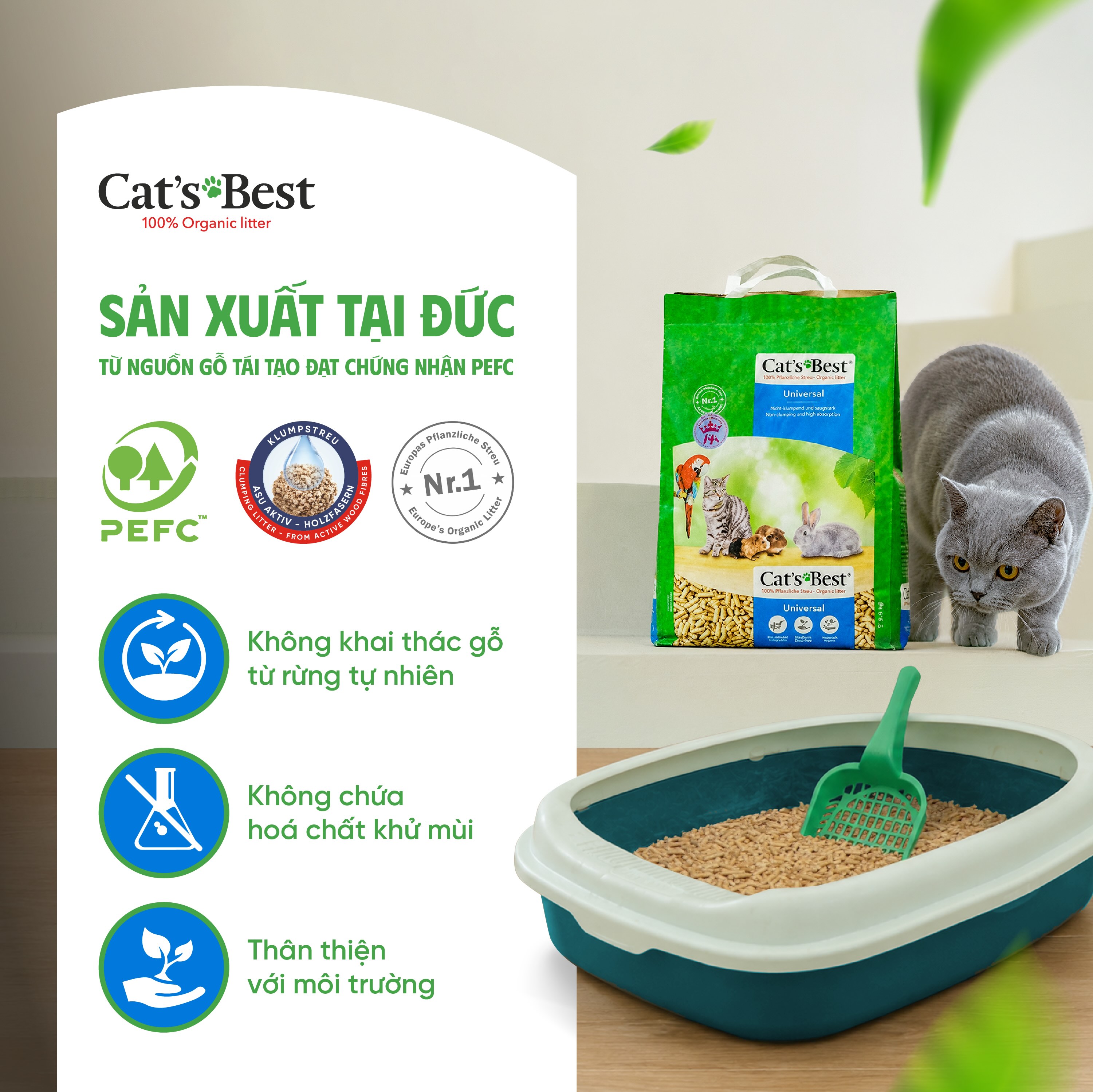Cát vệ sinh cho thú cưng Cat's Best Universal