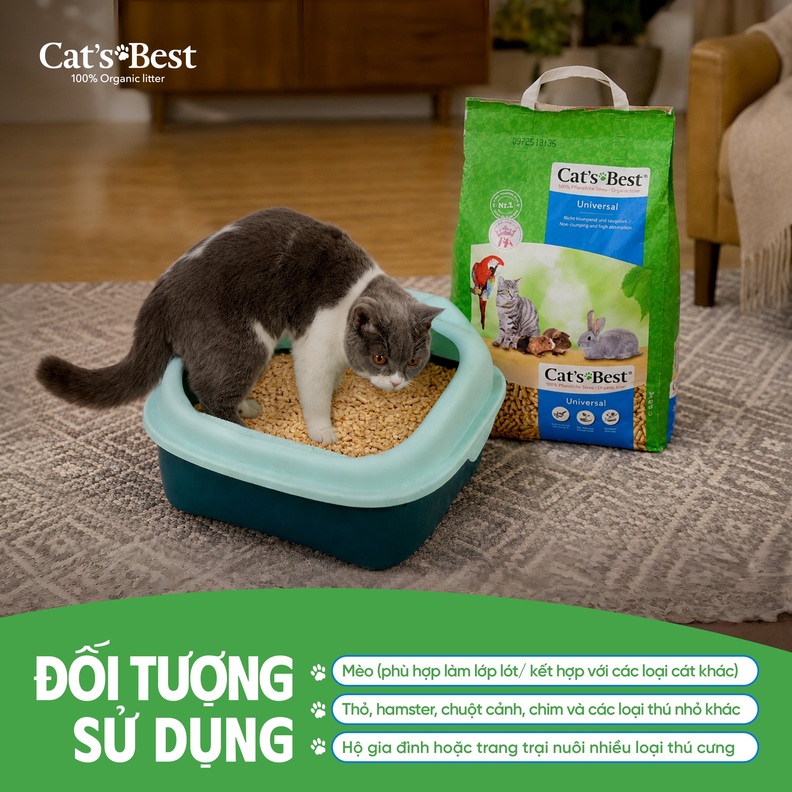 Cát vệ sinh cho thú cưng Cat's Best Universal
