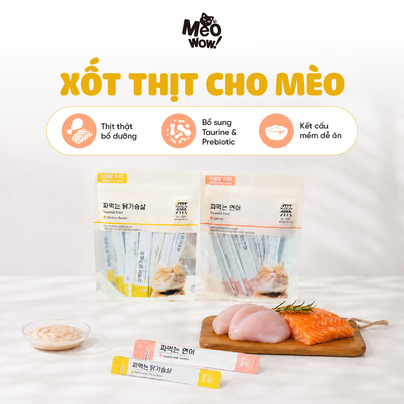 Xốt thịt thật cho mèo Mumargin