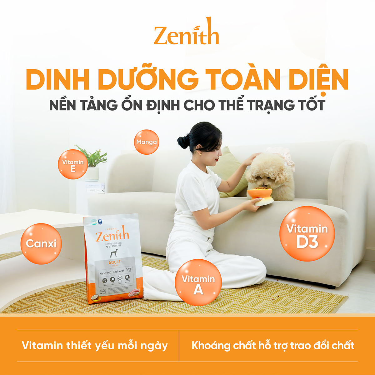 Thức ăn hạt mềm Zenith thịt gà cho chó trưởng thành